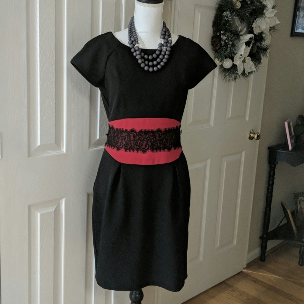 Dress black and red